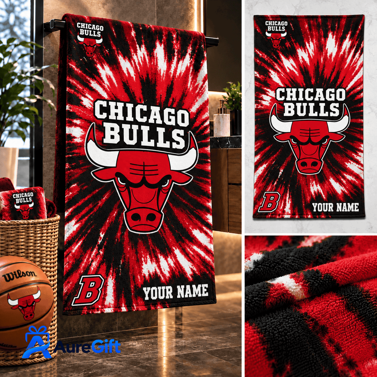 Chicago Bulls NBA Game Day Personalized Bath Towel – Premium Limited Edition Gift for Fans