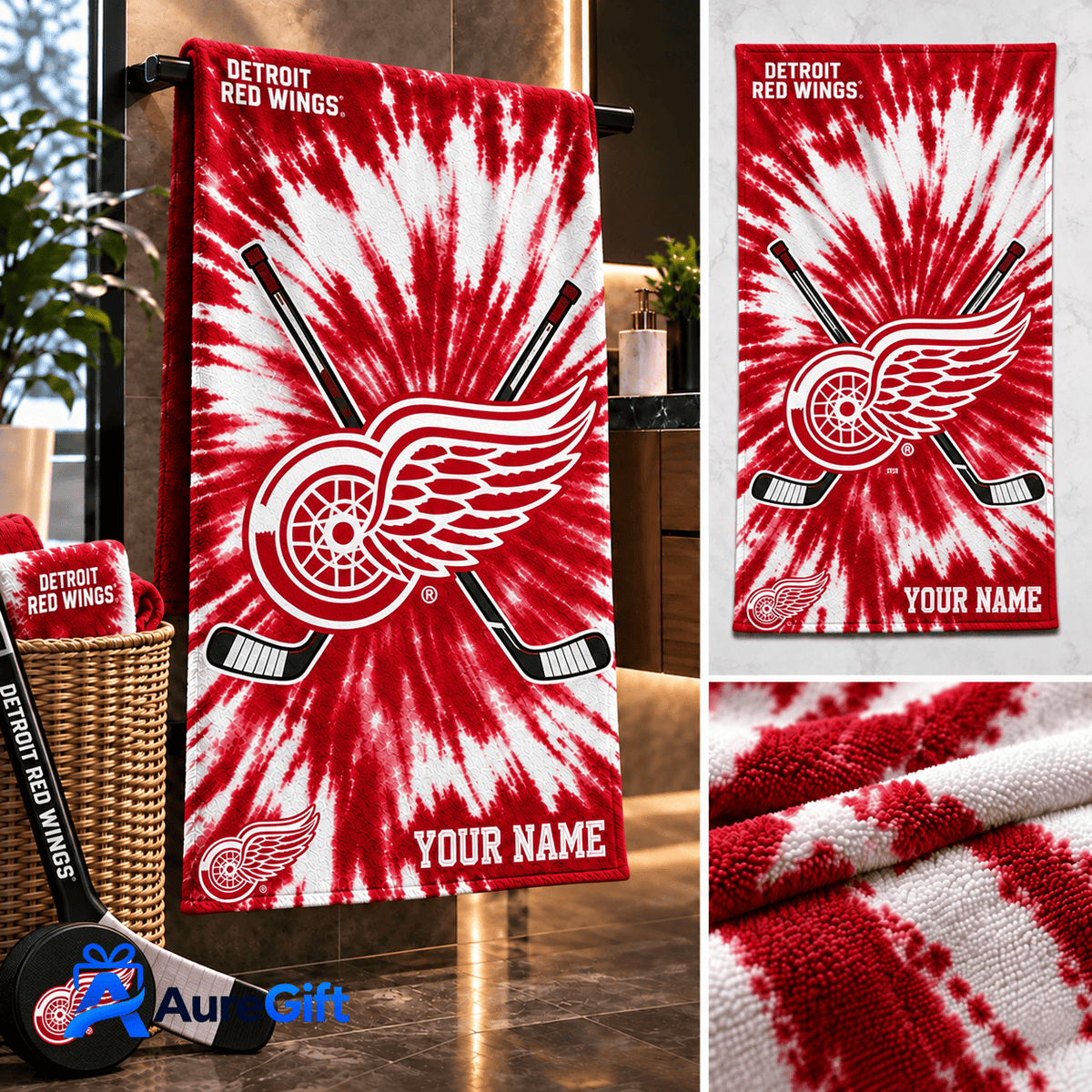 Detroit Red Wings NHL Game Day Premium Personalized Bath Towel Gift For Fan - Limited Edition