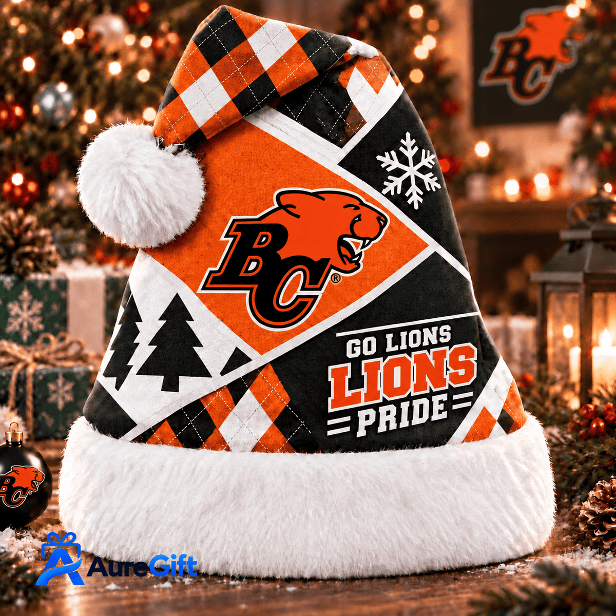 BC Lions CFL Christmas Personalized Santa Hat – Premium Limited Edition Gift for Fans