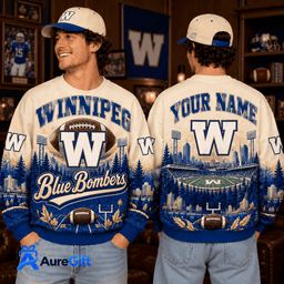 Winnipeg Blue Bombers CFL Christmas Personalized Sweatshirt – Premium Limited Edition Gift for Fans