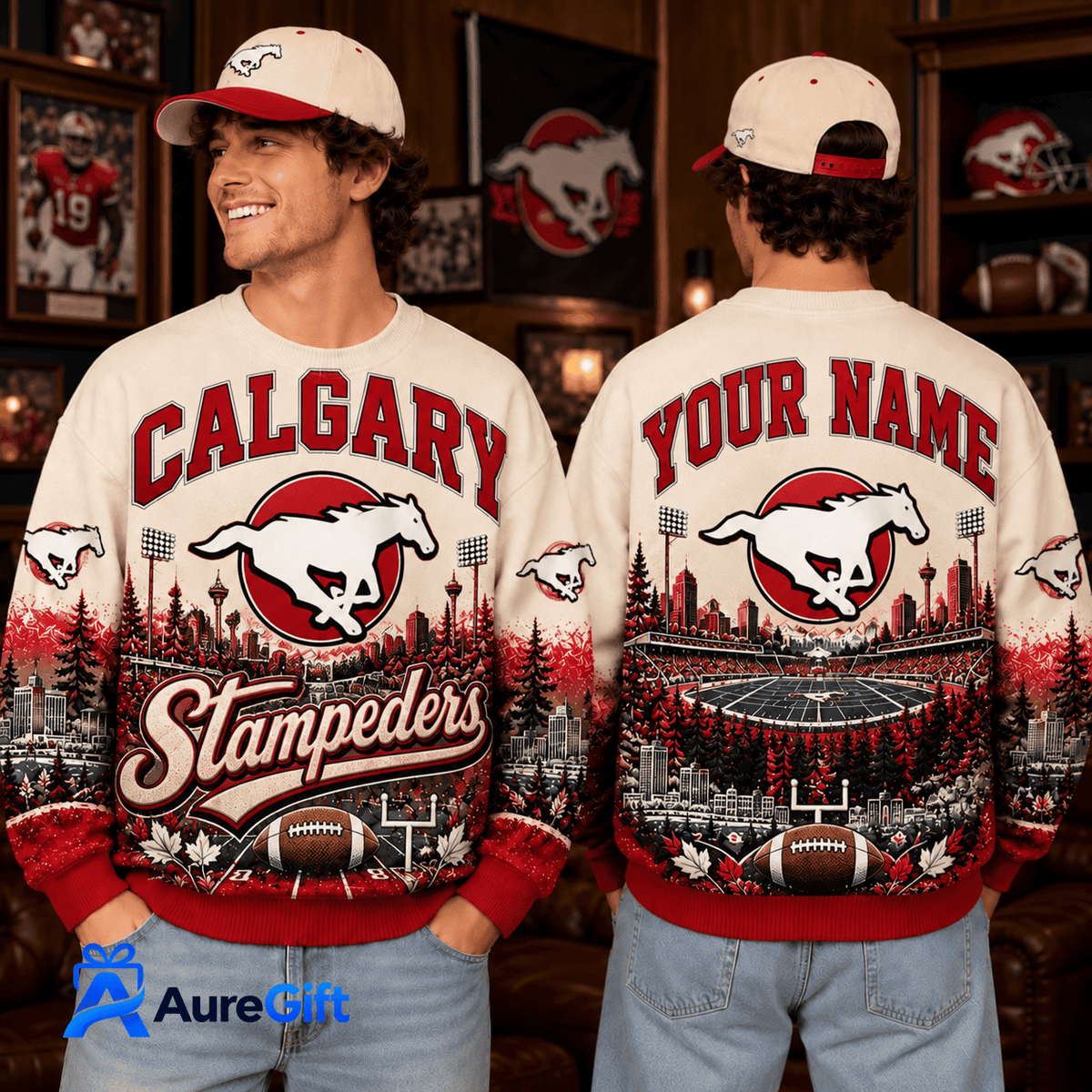 Calgary Stampeders CFL Christmas Personalized Sweatshirt – Premium Limited Edition Gift for Fans