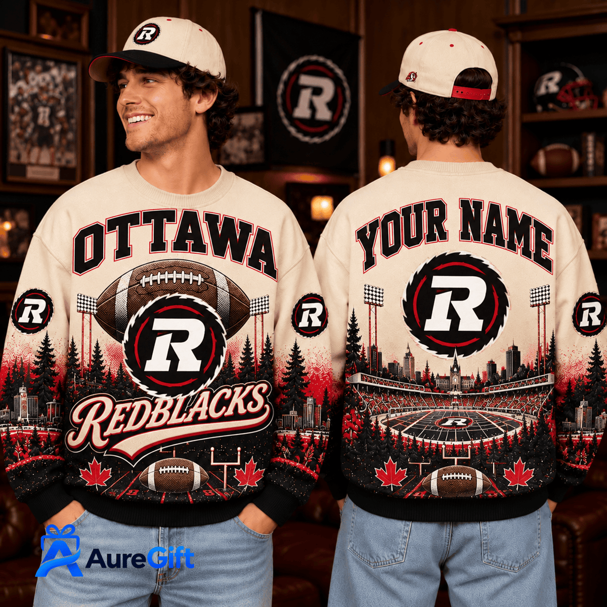 Ottawa REDBLACKS CFL Christmas Personalized Sweatshirt – Premium Limited Edition Gift for Fans