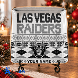 Las Vegas Raiders NFL ChristmasPersonalized Name Jewelry Dish Gift For Fans