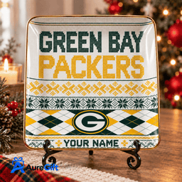 Green Bay Packers NFL ChristmasPersonalized Name Jewelry Dish Gift For Fans