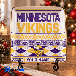 Minnesota Vikings NFL ChristmasPersonalized Name Jewelry Dish Gift For Fans