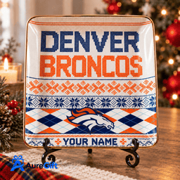 Denver Broncos NFL ChristmasPersonalized Name Jewelry Dish Gift For Fans