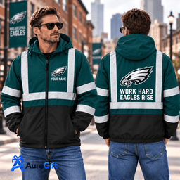 Philadelphia Eagles NFL Work Personalized Name Winbreaker Jacket Gift for Fans