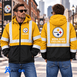 Pittsburgh Steelers NFL Work Personalized Name Winbreaker Jacket Gift for Fans