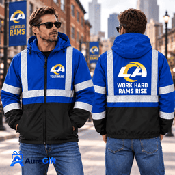 Los Angeles Rams NFL Work Personalized Name Winbreaker Jacket Gift for Fans