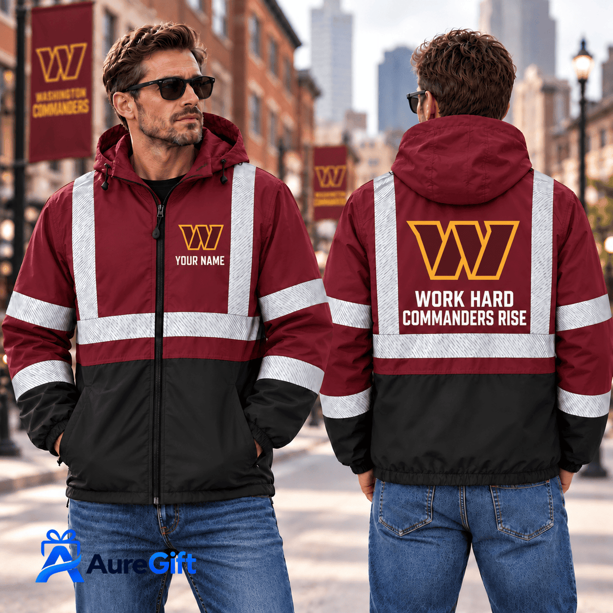 Washington Commanders NFL Work Personalized Name Winbreaker Jacket Gift for Fans