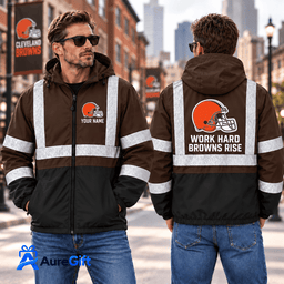 Cleveland Browns NFL Work Personalized Name Winbreaker Jacket Gift for Fans