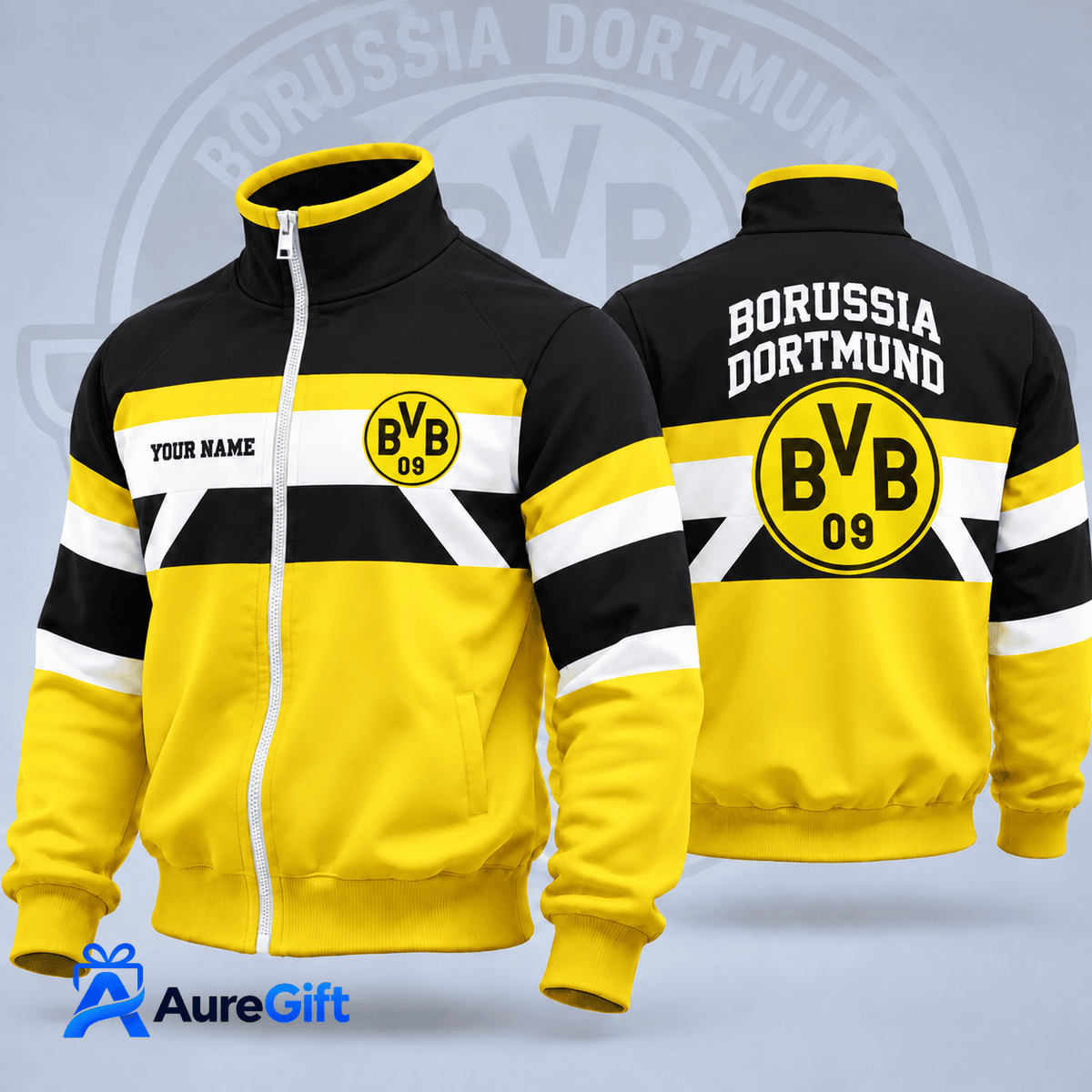 Borussia Dortmund Bundesliga Matchday Personalized Name Stand Collar Jacket For Fan - Limited Edition