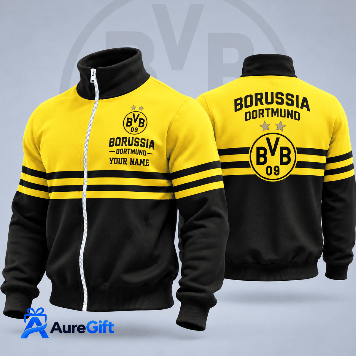 Borussia Dortmund Bundesliga Matchday Personalized Name Stand Collar Jacket For Fan - Limited Edition
