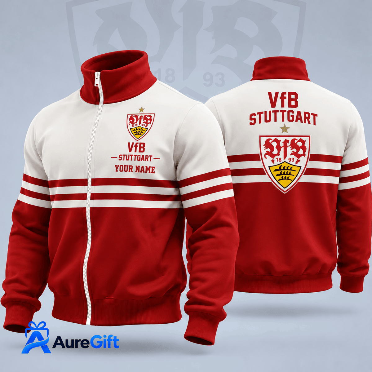 VfB Stuttgart Bundesliga Matchday Personalized Name Stand Collar Jacket For Fan - Limited Edition