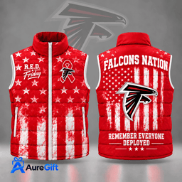Atlanta Falcons | Premium NFL R.E.D. Friday Stars and Stripes Patriotic Tribute All Over Print Zip Up Puffer Vest NDN