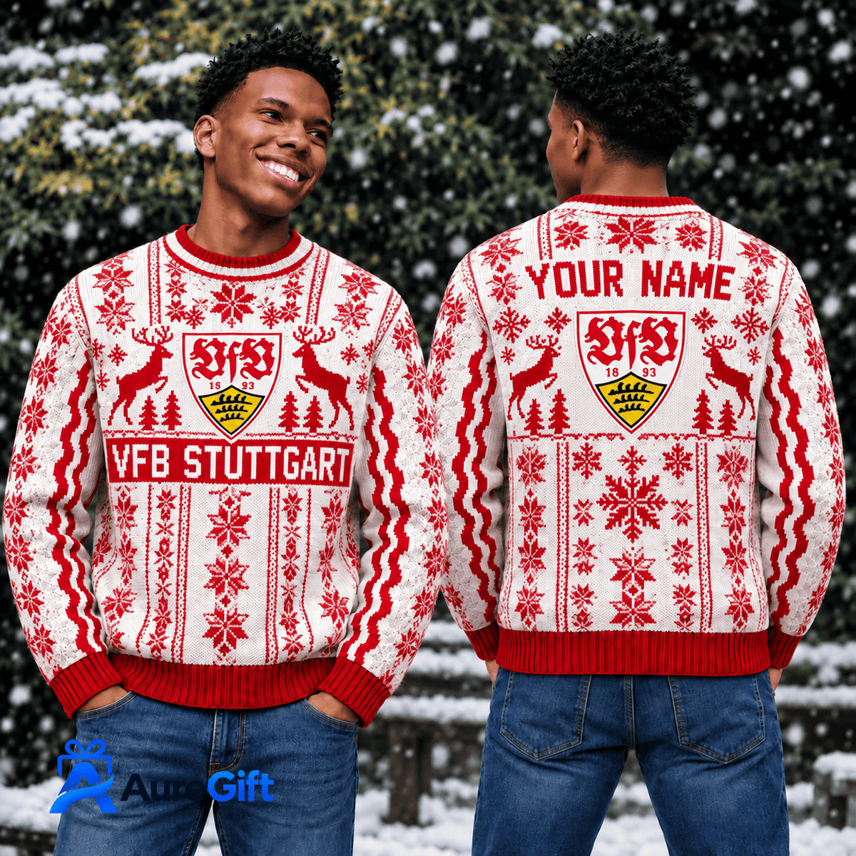 VfB Stuttgart Bundesliga Matchday Personalized Name Knitted Sweater For Fan - Limited Edition