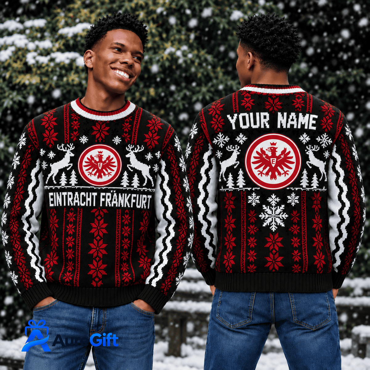 Eintracht Frankfurt Bundesliga Matchday Personalized Name Knitted Sweater For Fan - Limited Edition