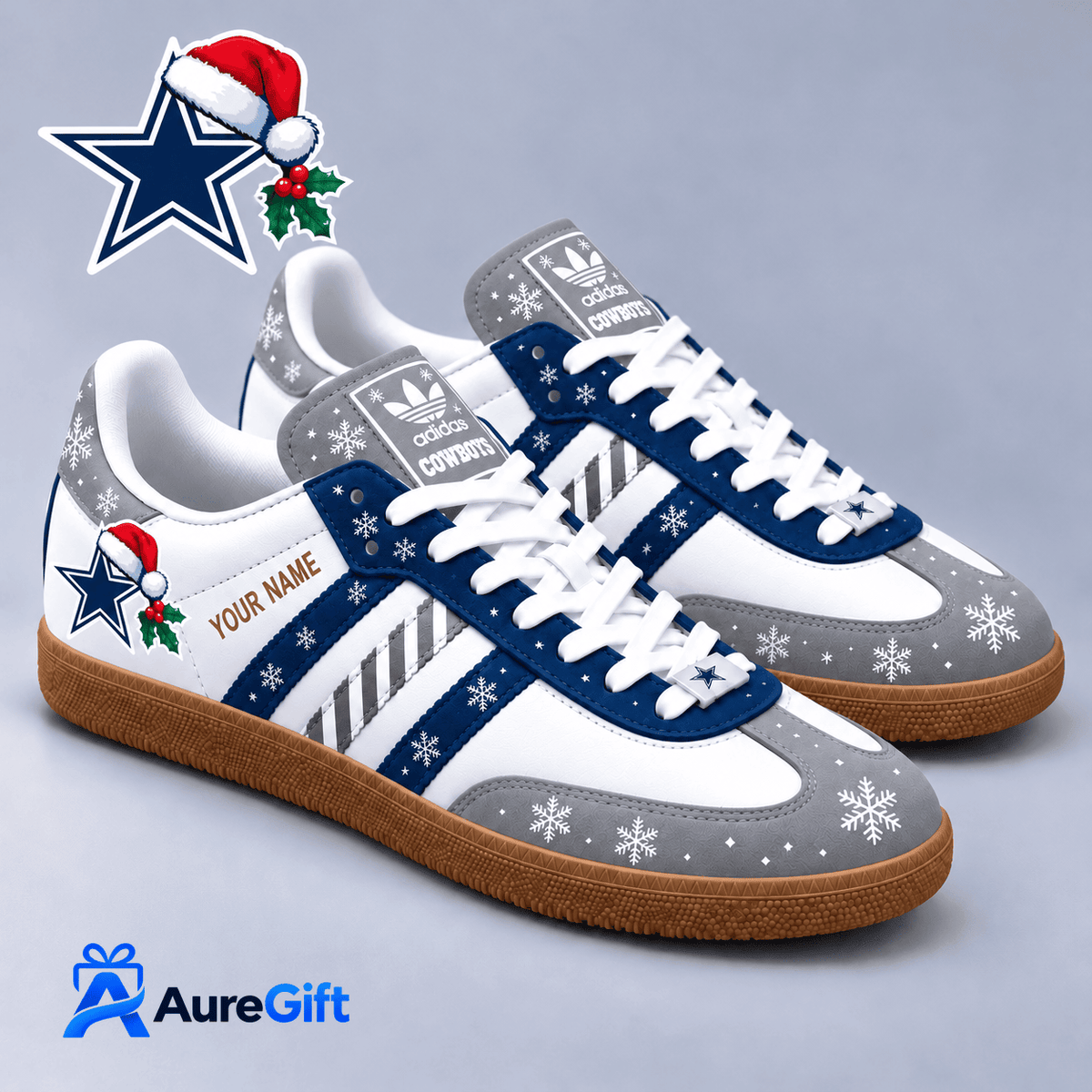 Dallas Cowboys NFL Christmas Personalized Name Samba Shoes Gift for Fans