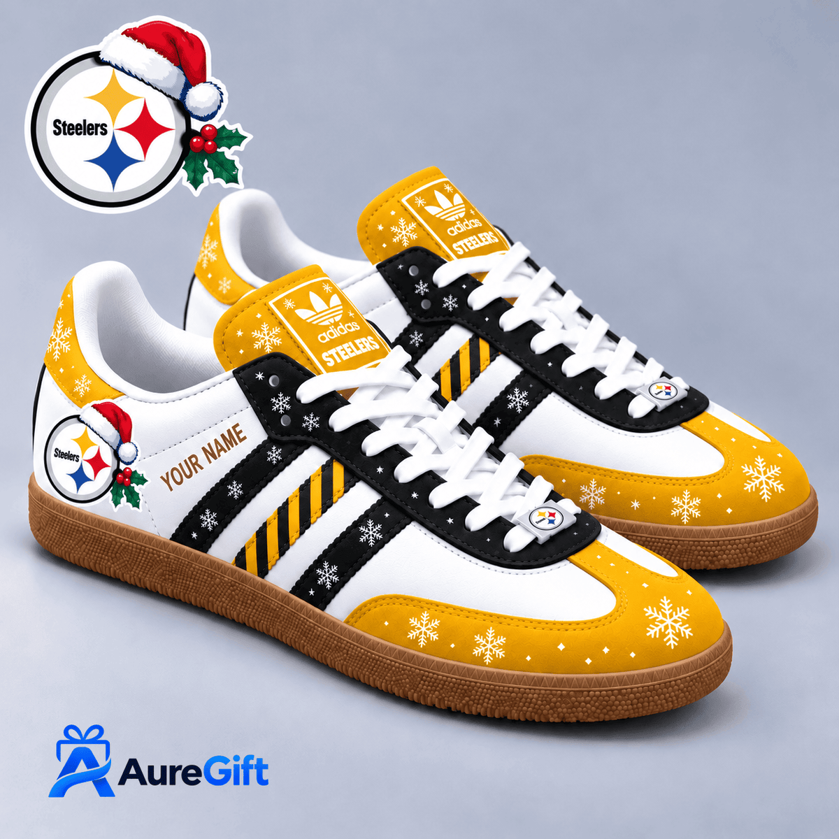 Pittsburgh Steelers NFL Christmas Personalized Name Samba Shoes Gift for Fans