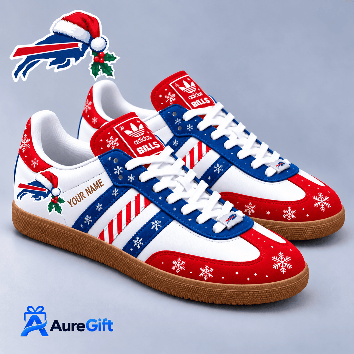 Buffalo Bills NFL Christmas Personalized Name Samba Shoes Gift for Fans