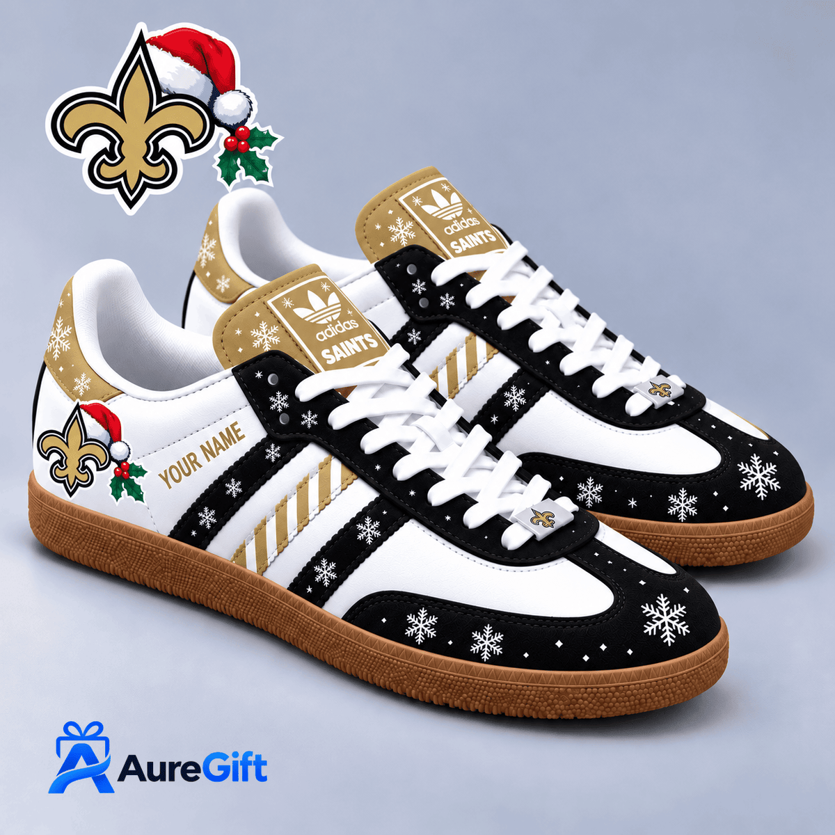 New Orleans Saints NFL Christmas Personalized Name Samba Shoes Gift for Fans