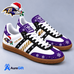 Baltimore Ravens NFL Christmas Personalized Name Samba Shoes Gift for Fans