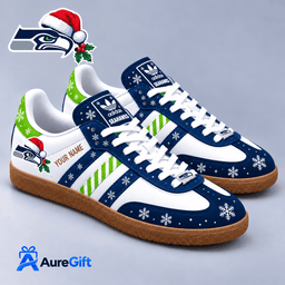 Seattle Seahawks NFL Christmas Personalized Name Samba Shoes Gift for Fans