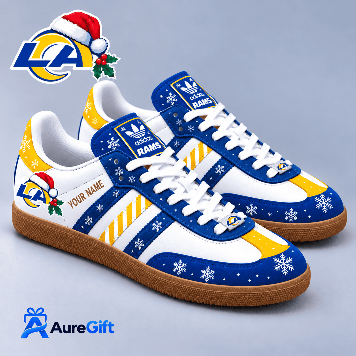 Los Angeles Rams NFL Christmas Personalized Name Samba Shoes Gift for Fans