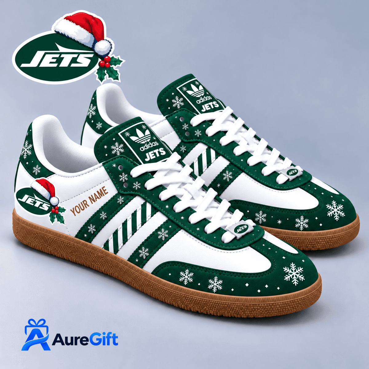 New York Jets NFL Christmas Personalized Name Samba Shoes Gift for Fans