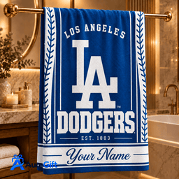 Los Angeles Dodgers MLB Personalized Name Bath Towel Gift For Fan - Limited Edition