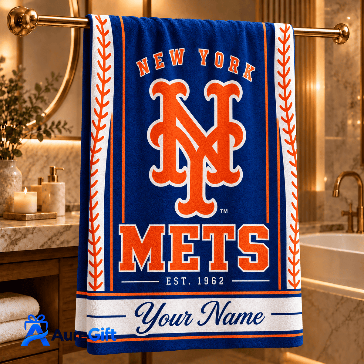 New York Mets MLB Personalized Name Bath Towel Gift For Fan - Limited Edition
