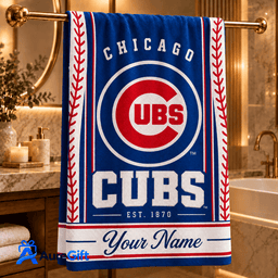 Chicago Cubs MLB Personalized Name Bath Towel Gift For Fan - Limited Edition