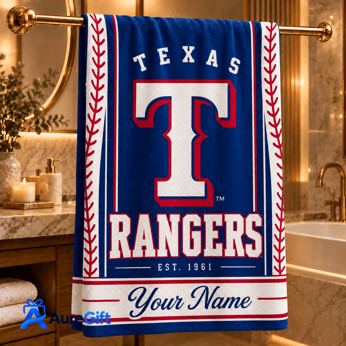Texas Rangers MLB Personalized Name Bath Towel Gift For Fan - Limited Edition