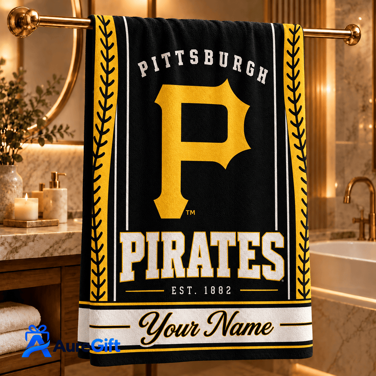 Pittsburgh Pirates MLB Personalized Name Bath Towel Gift For Fan - Limited Edition