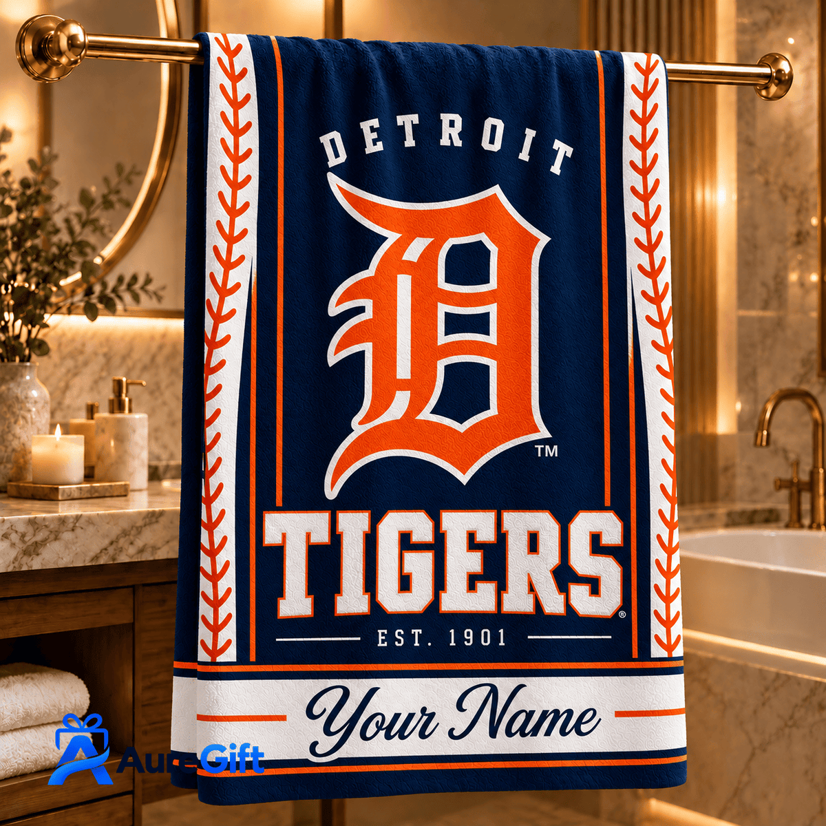 Detroit Tigers MLB Personalized Name Bath Towel Gift For Fan - Limited Edition