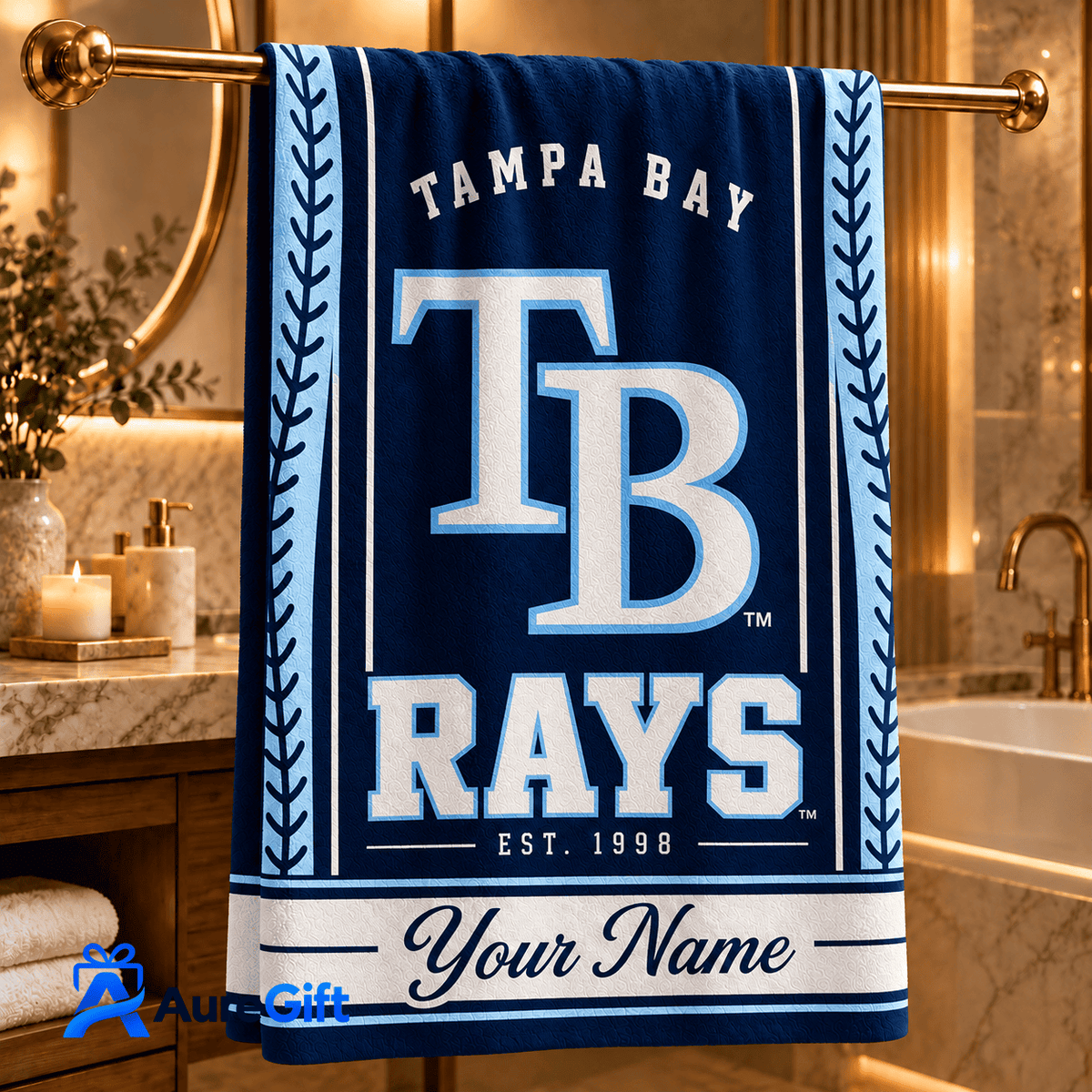 Tampa Bay Rays MLB Personalized Name Bath Towel Gift For Fan - Limited Edition