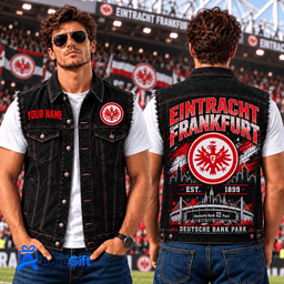 Eintracht Frankfurt Bundesliga Matchday Personalized Name Denim Vest Sleeves For Fan - Limited Edition