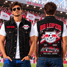 RB Leipzig Bundesliga Matchday Personalized Name Denim Vest Sleeves For Fan - Limited Edition