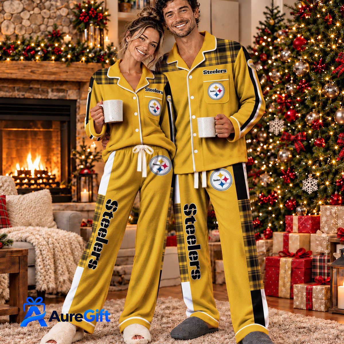 Pittsburgh Steelers Set Pajamas For Fan Custom Name