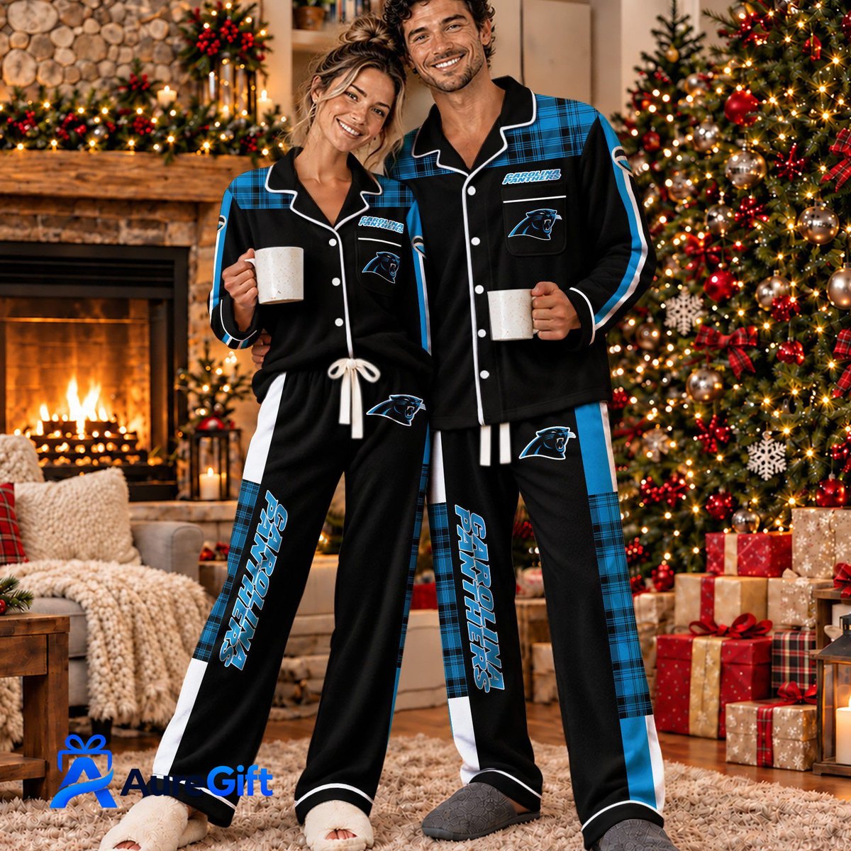 Carolina Panthers Set Pajamas For Fan Custom Name