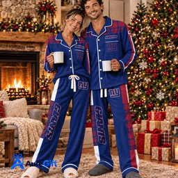 New York Giants Set Pajamas For Fan Custom Name