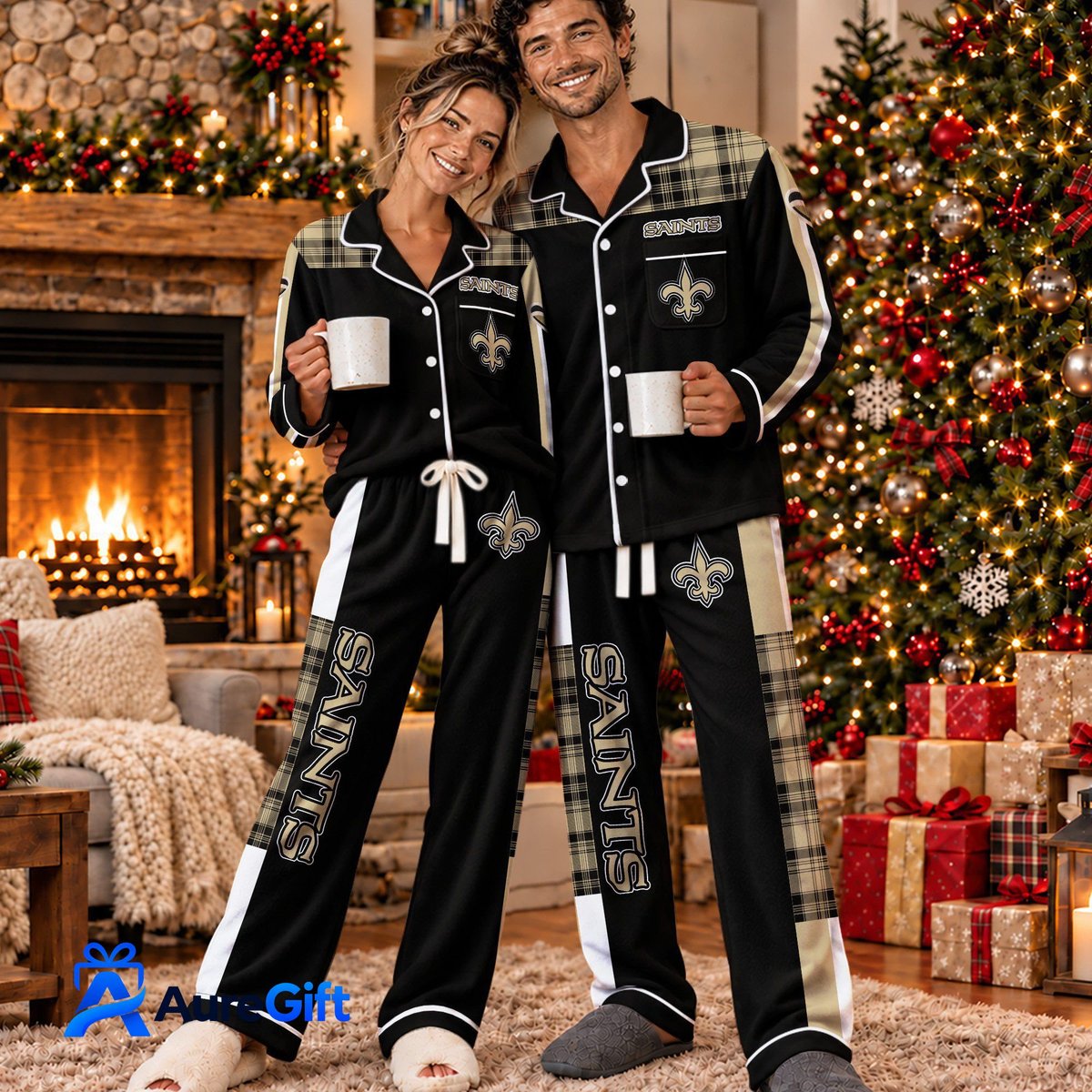 New Orleans Saints Set Pajamas For Fan Custom Name