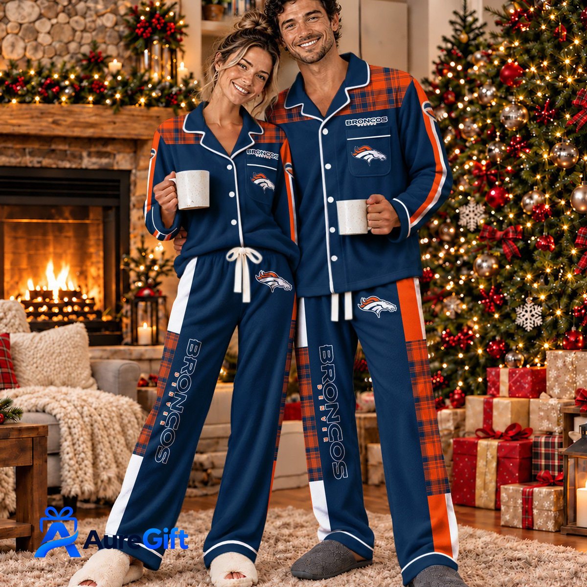 Denver Broncos Set Pajamas For Fan Custom Name
