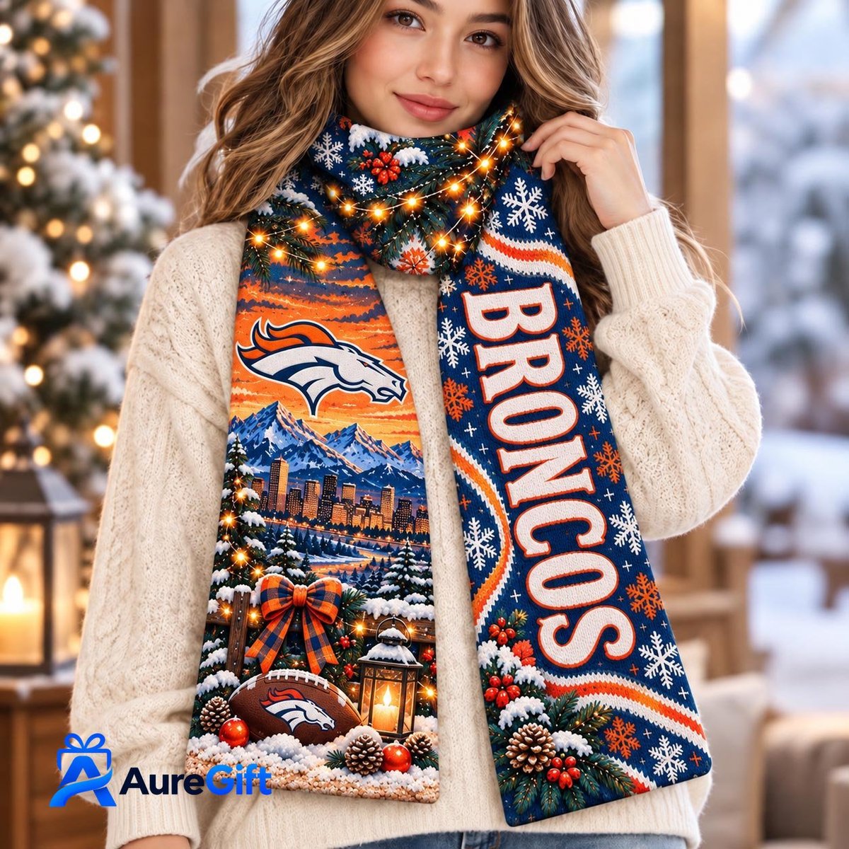 Denver Broncos NFL Scarf Personalized For Fan