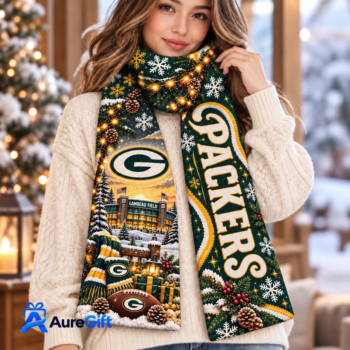 Green Bay Packers NFL Scarf Personalized For Fan