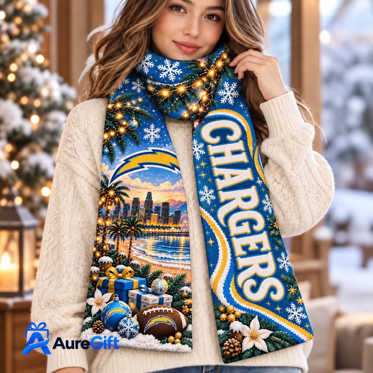 Los Angeles Chargers NFL Scarf Personalized For Fan