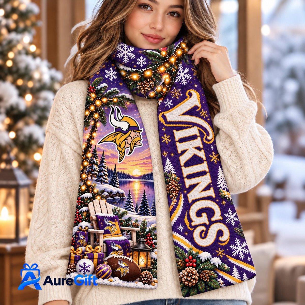 Minnesota Vikings NFL Scarf Personalized For Fan