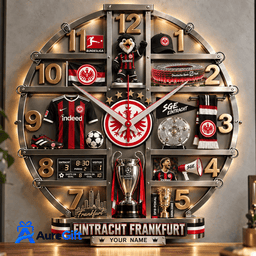 Eintracht Frankfurt Bundesliga Matchday Personalized Name Acrylic Wall Clock For Fan - Limited Edition