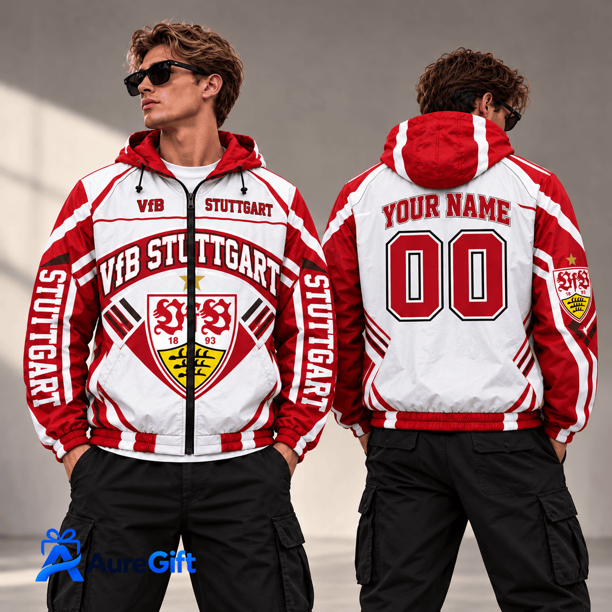 VfB Stuttgart Bundesliga Matchday Personalized Name Windbreaker Jacket For Fan - Limited Edition