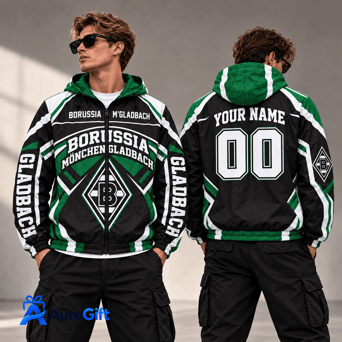 Borussia Mönchengladbach Bundesliga Matchday Personalized Name Windbreaker Jacket For Fan - Limited Edition